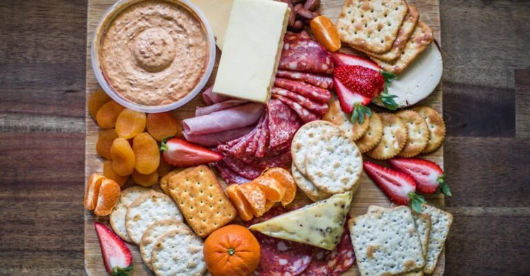 Snacks - Crackers, Cheese, And Fruits