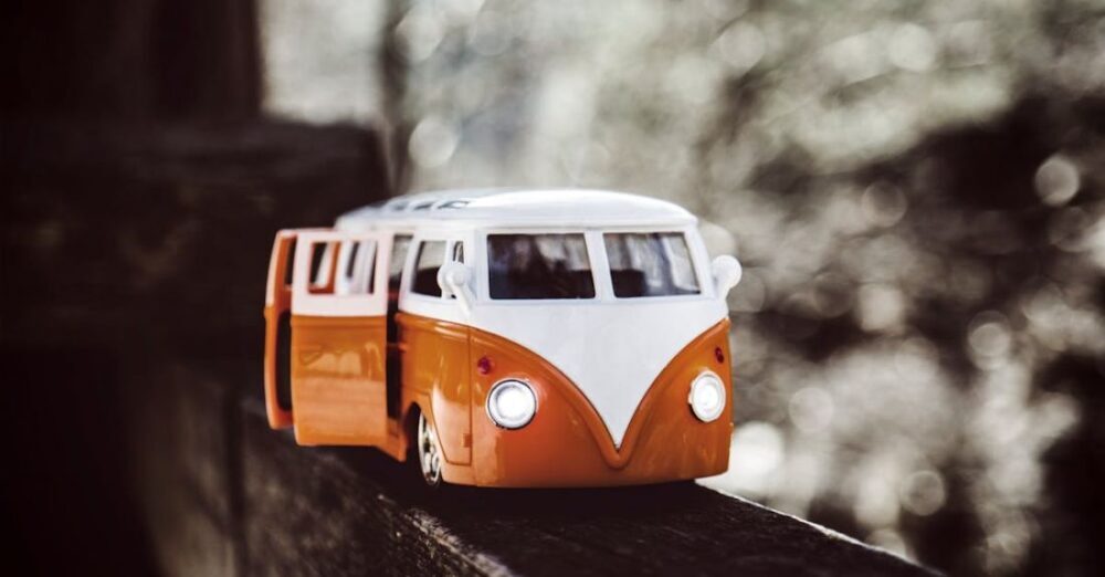 Trip - White Orange Van Scale Model