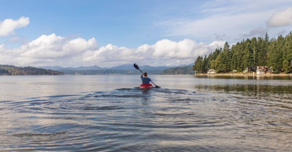 Kayak - Person on Kayak Under Blue and White Sky