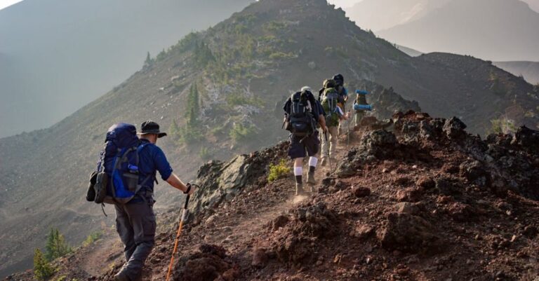 Hiking - Group of Person Walking in Mountain